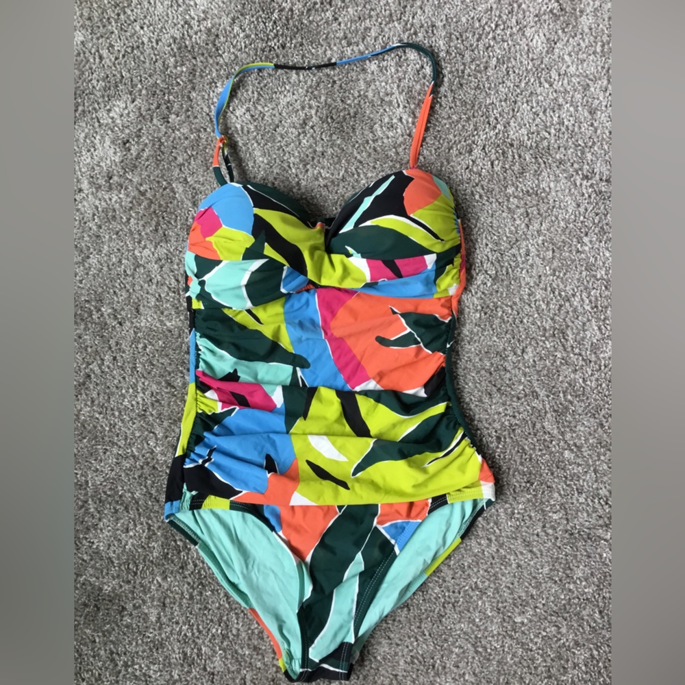 Anne Cole One piece Swimsuit Sz 6 Tropical Twist Bandeau